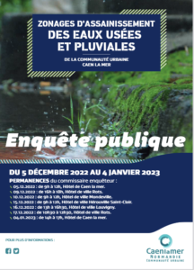Lire la suite à propos de l’article Zonages d’assainissement des eaux usées et pluviales de la communauté urbaine Caen la mer <strong>du 05 décembre 2022 au 04 janvier 2023</strong>