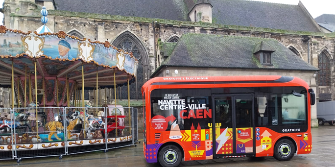 You are currently viewing UNE NOUVELLE GÉNÉRATION DE VÉHICULES POUR LA NAVETTE CENTRE-VILLE DE CAEN